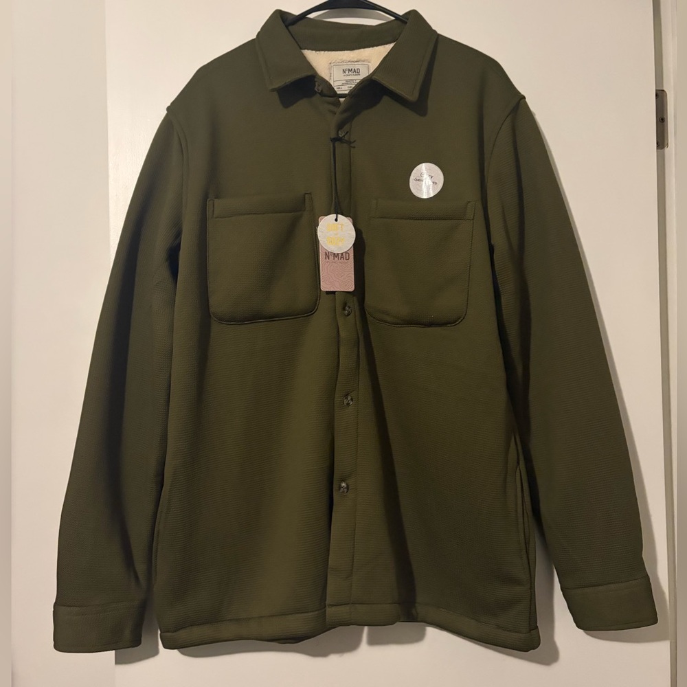 Nomad Forest Green Sherpa Lined Shacket